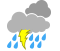 Thunderstorm with light rainshowers